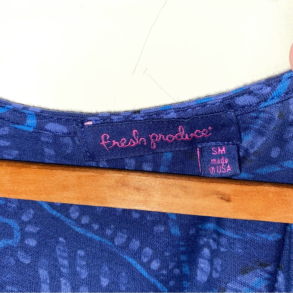 SOLD✨ Fresh Produce Size Small Paisley Blue Printed Dress with Pockets - Picture 4 of 7